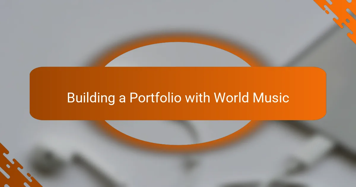 Building a Portfolio with World Music