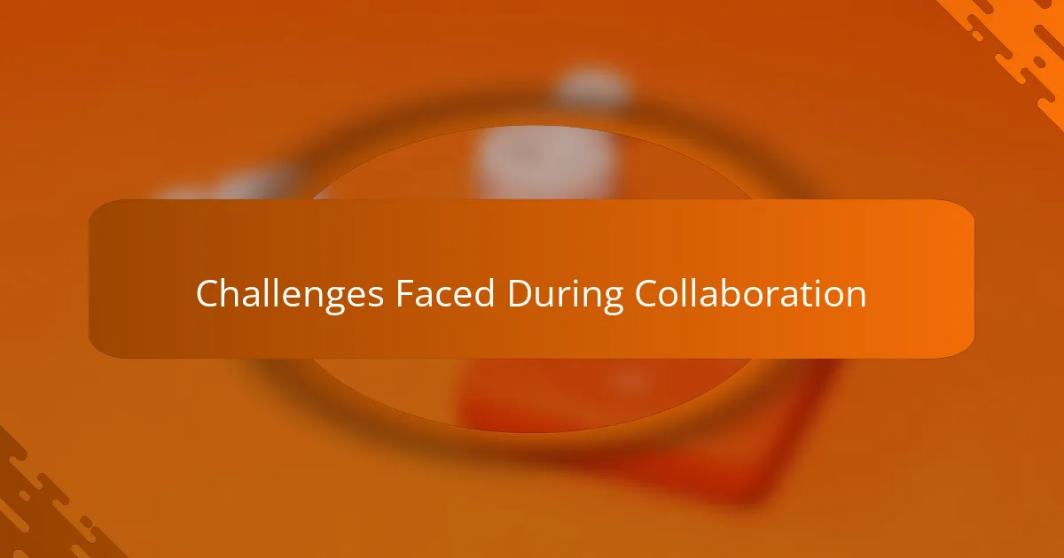Challenges Faced During Collaboration