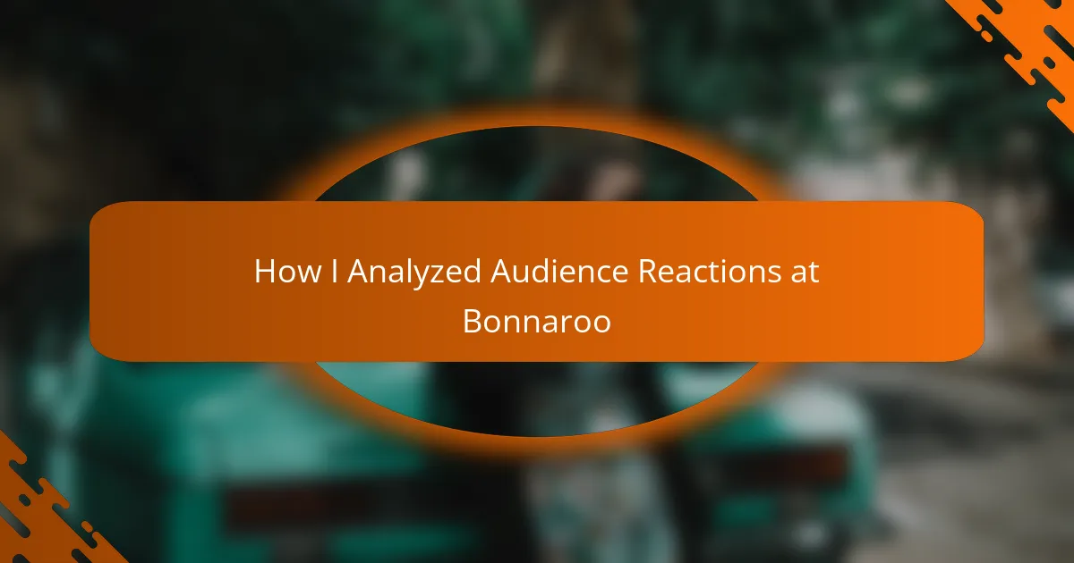 How I Analyzed Audience Reactions at Bonnaroo
