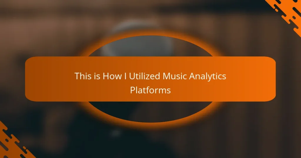 This is How I Utilized Music Analytics Platforms