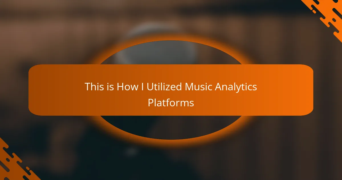This is How I Utilized Music Analytics Platforms