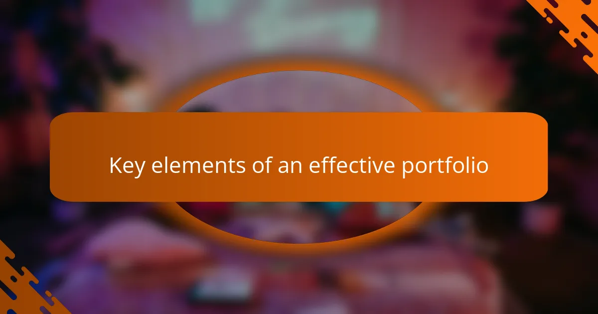 Key elements of an effective portfolio