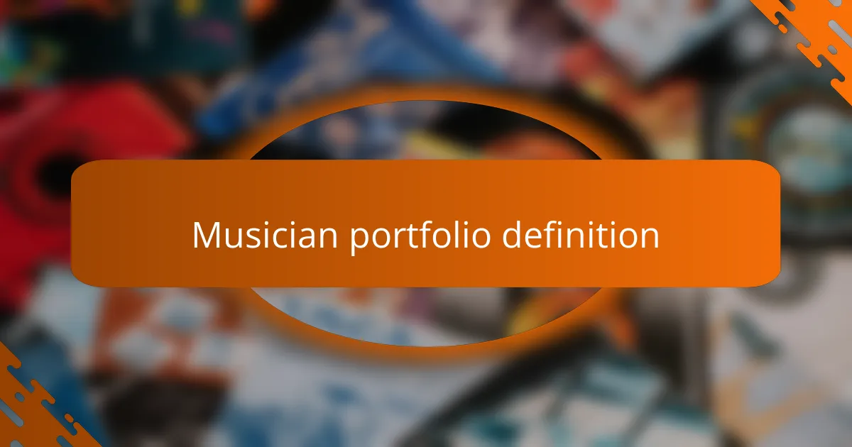 Musician portfolio definition