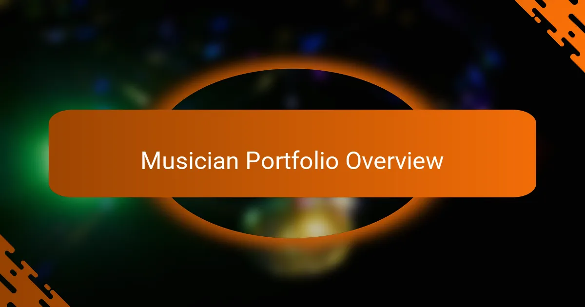 Musician Portfolio Overview