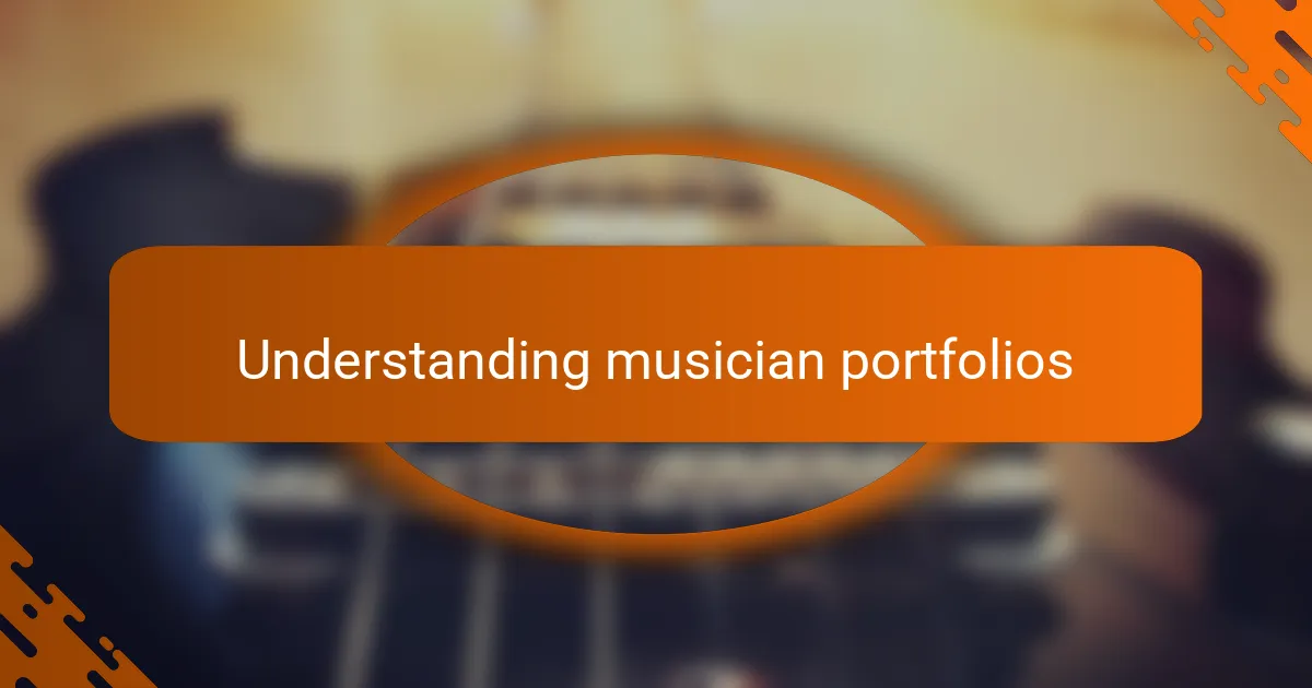 Understanding musician portfolios