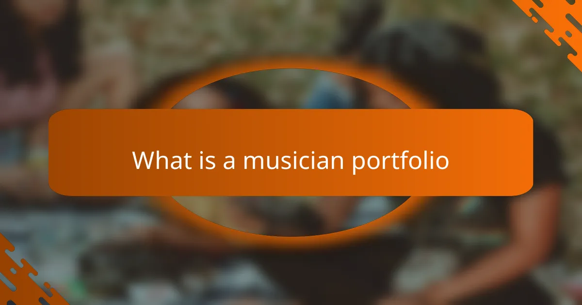 What is a musician portfolio